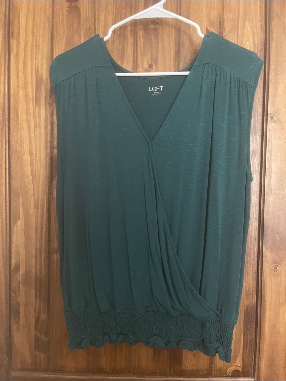LOFT Forest Green Sleeveless Blouse